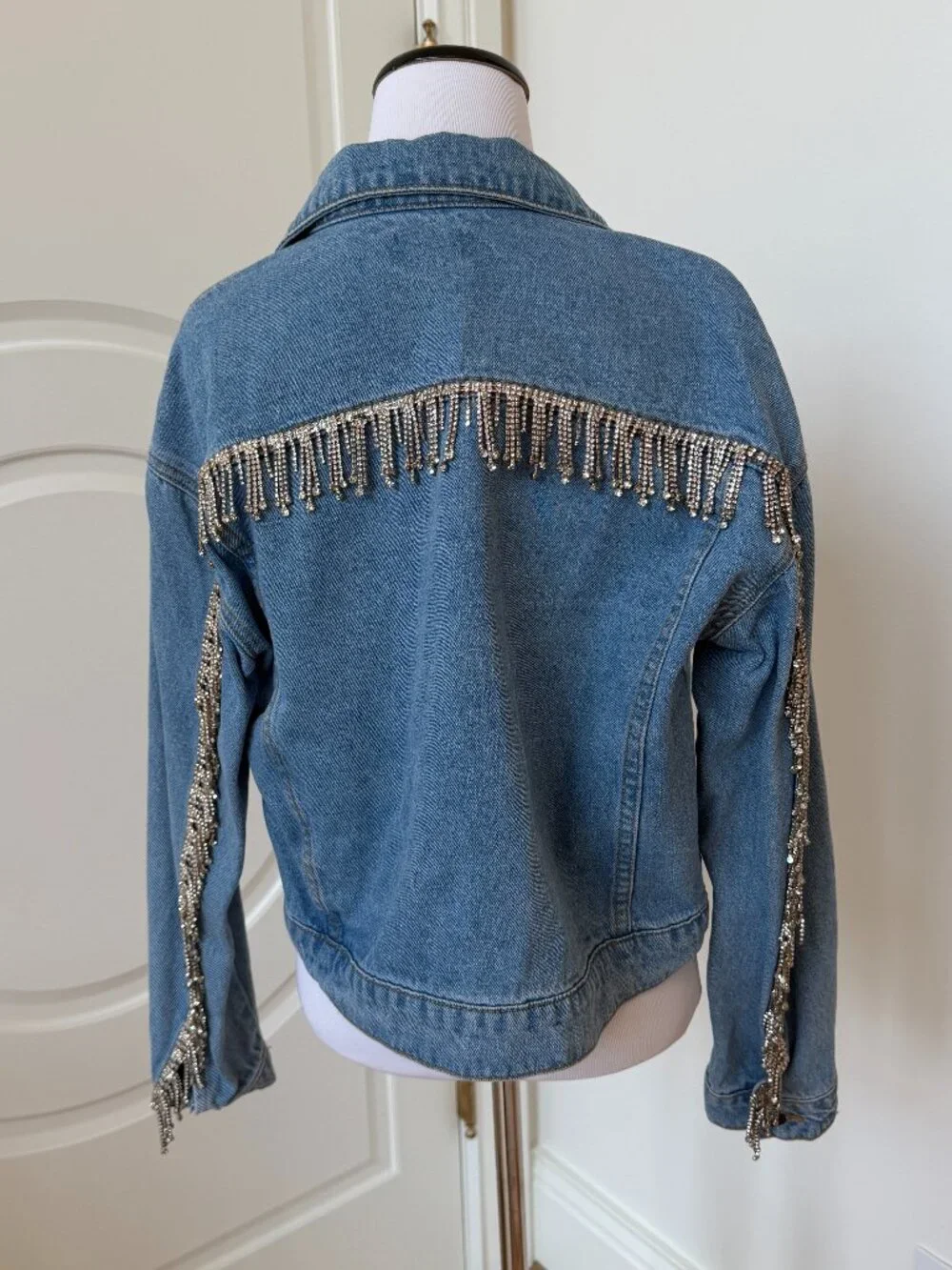 Superdown Raya Rhinestone Fringe Denim Jacket - Picture 5 of 7